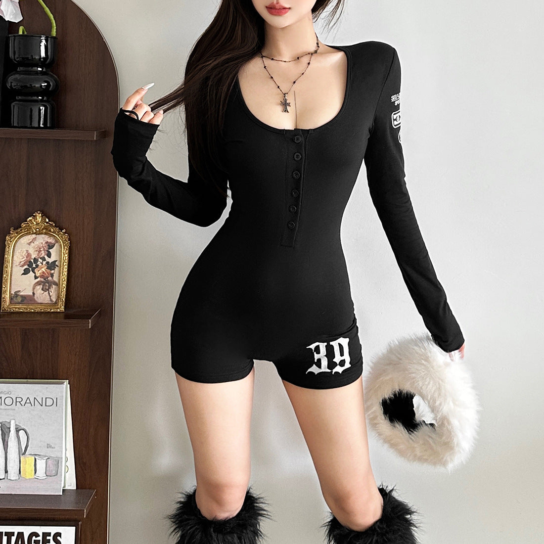 Stylish Versatile Slim-fit Womens One-piece Shorts