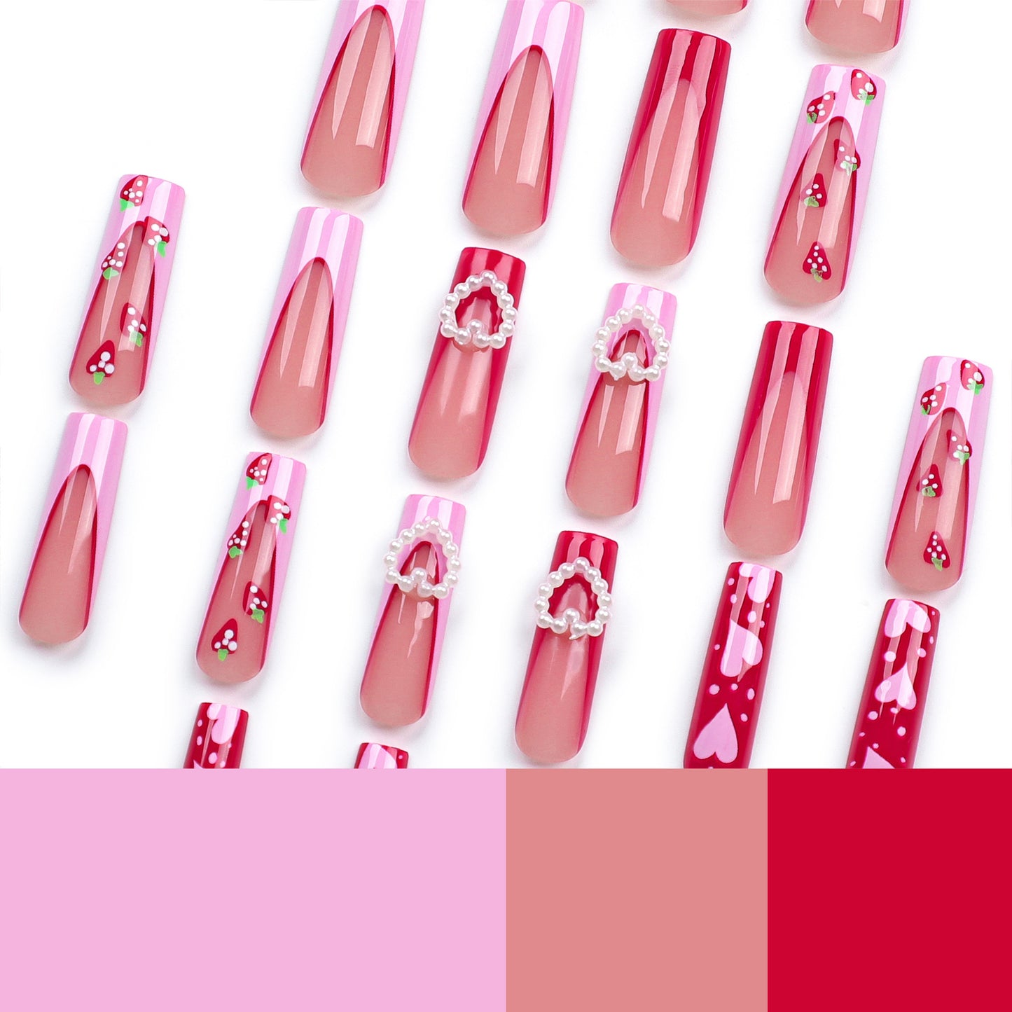 Valentine's Day Three-dimensional Love Pearl Wear Nail Sticker