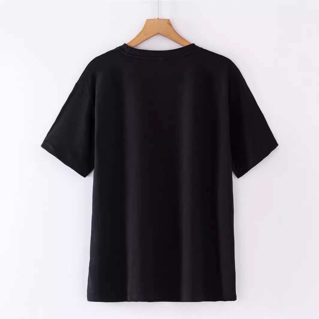 Fruit Strawberry Round Neck Short Sleeve Top For Women