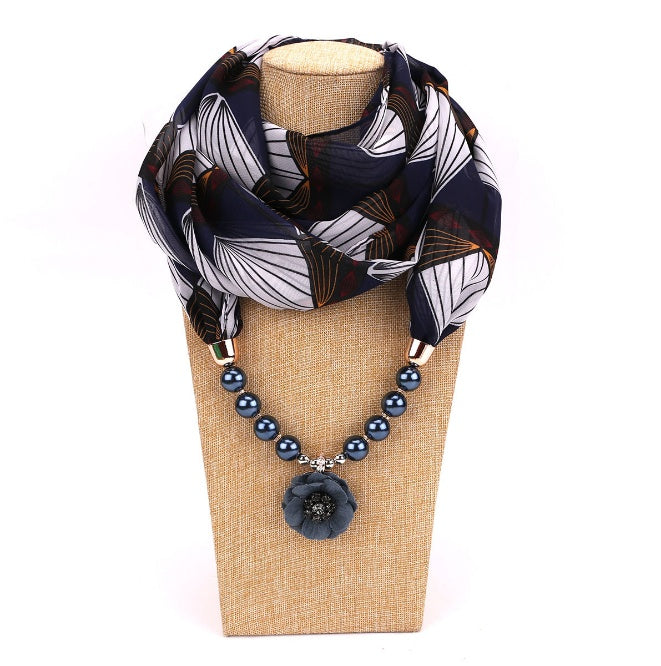 Pearl chiffon jewelry necklace scarf