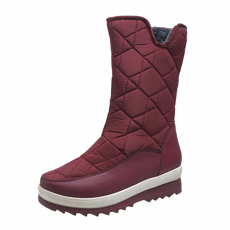 New Large Women's Snow Boots With Short Plush Inside
