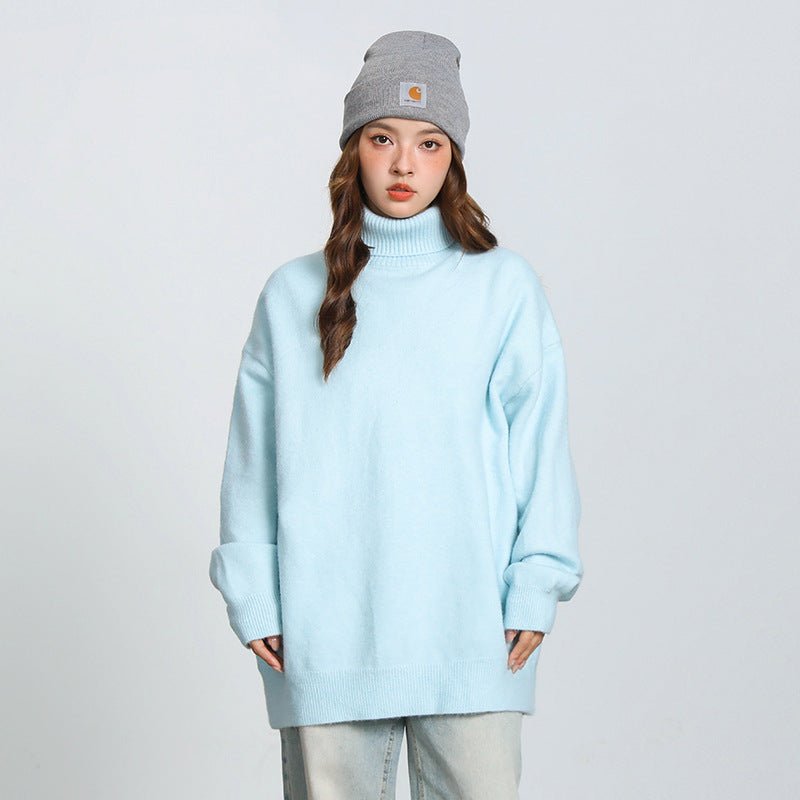 New Solid Color Hoodie Women's American Casual Round Neck Sweater