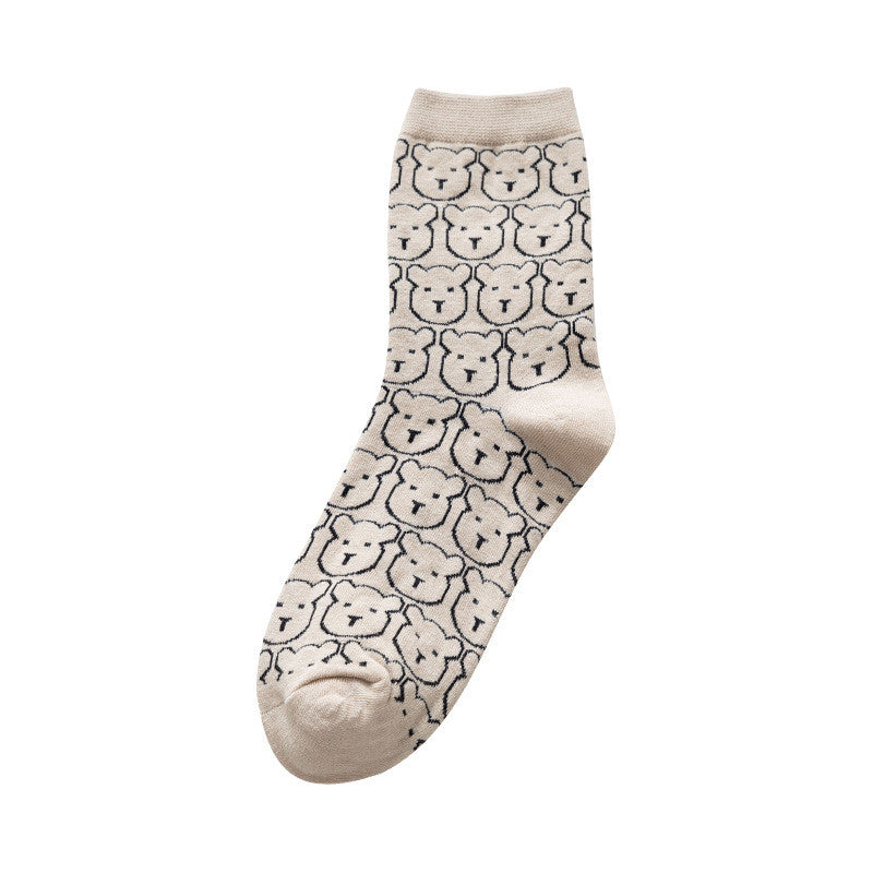 Women's Cotton Cute Japanese Bear Stockings