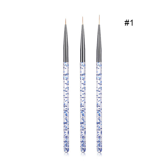 3Pcs/Set UV Gel Nail Liner Brush Acrylic