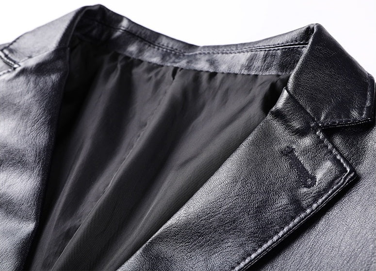 Men's Pu Leather Jacket For Young And Middle-aged Men's Casual Dad