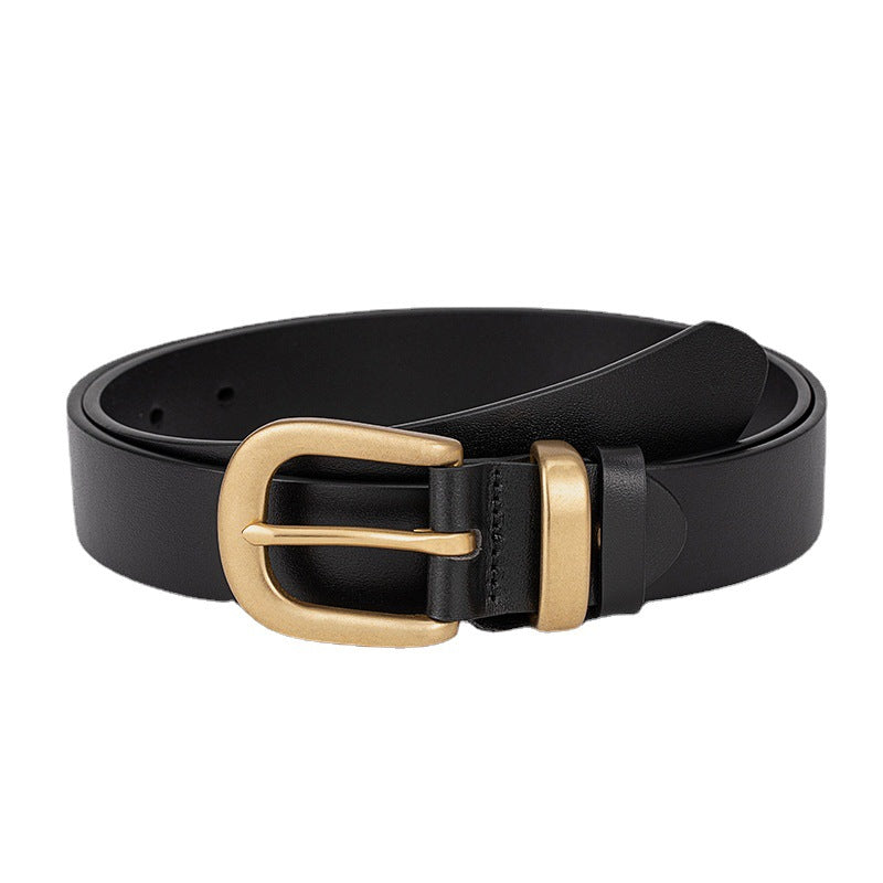 New First Layer Cowhide Belt Simple Copper Decorative Pin Buckle All-match Wholesale Leather