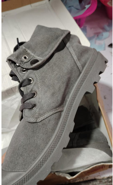 Platform high-top canvas shoes