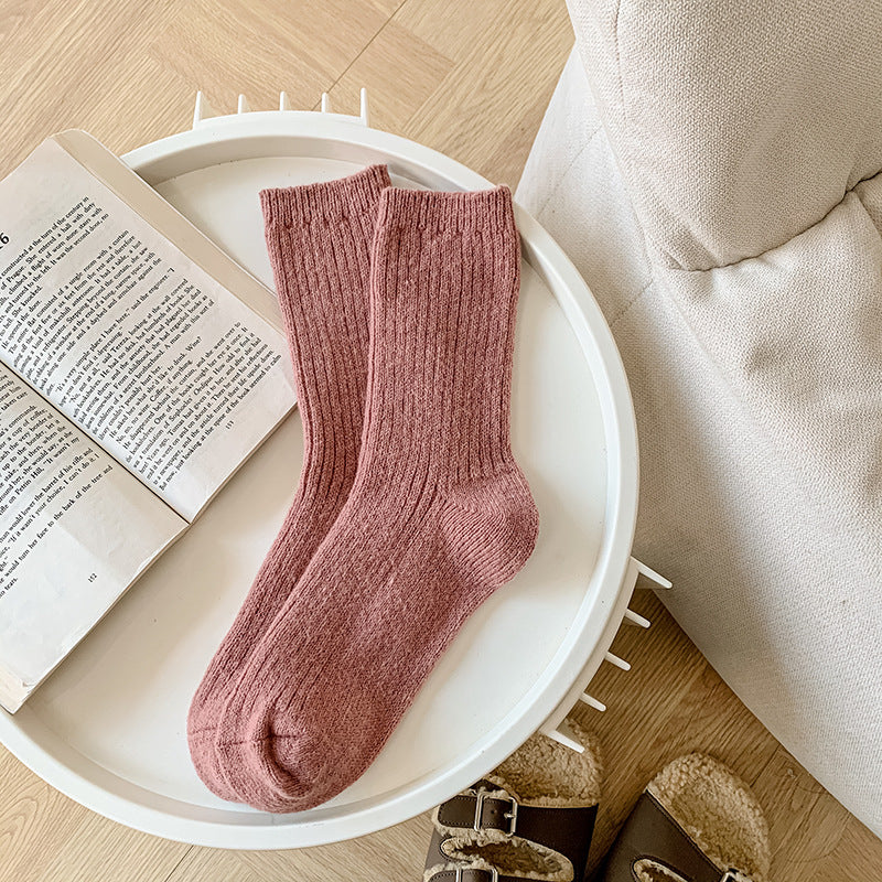 Solid-color Womens Socks Made From Cashmere