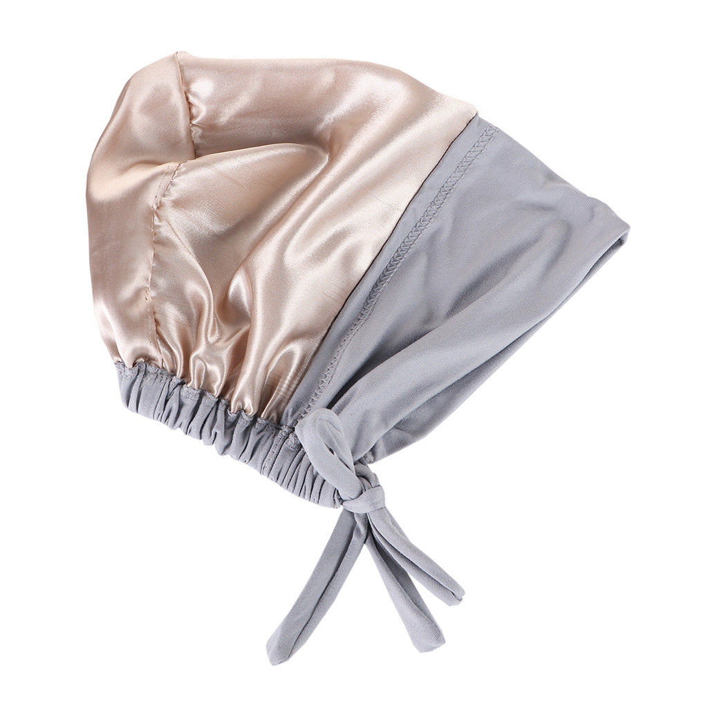Women's Multicolor Satin Drawstring Sleeve Cap