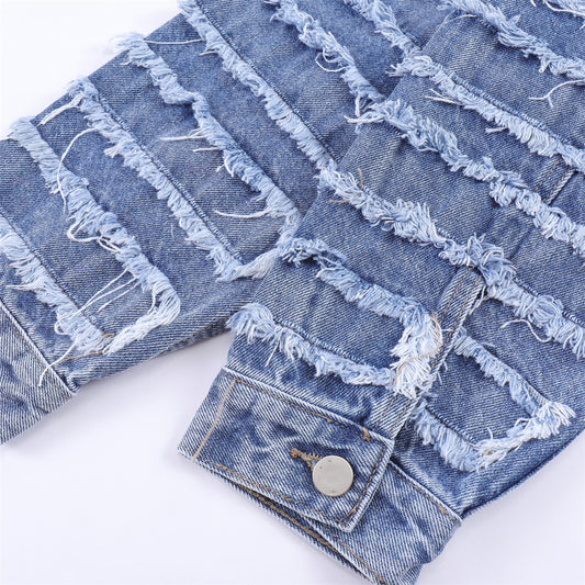Men's Fashion Personality Distressed Jacket Trend