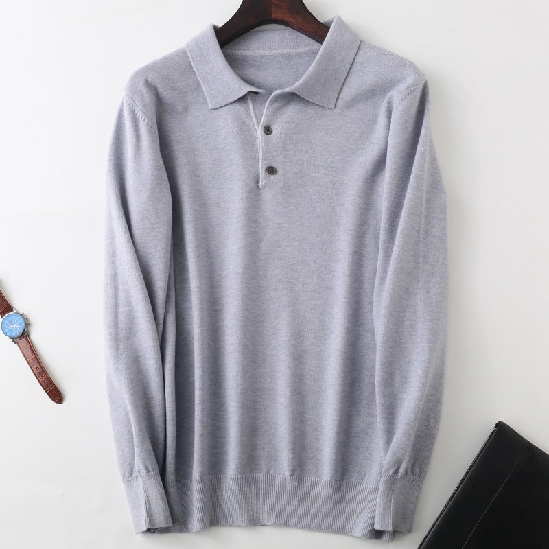 Men's Clothing Polo Collar Pullover Bottoming Shirt