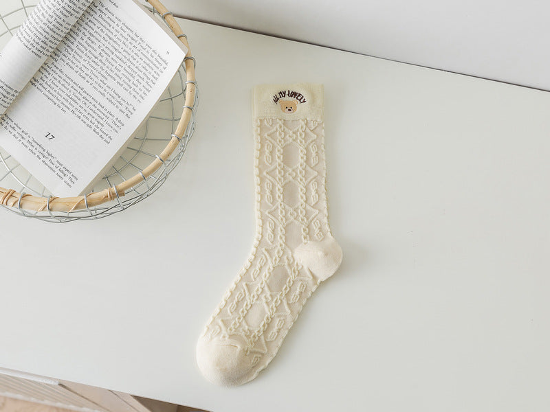 Stockings In Women's Stockings Embroidered With Reverse Yarn