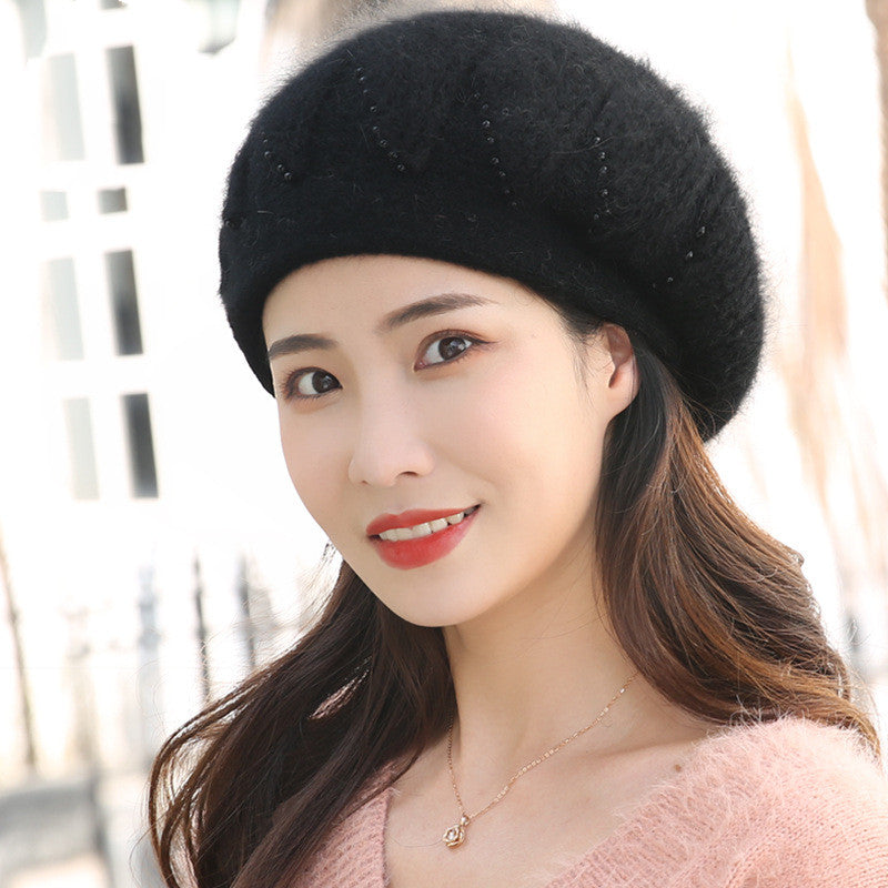 Women's Trendy All Match Rabbit Fur Wool Hat