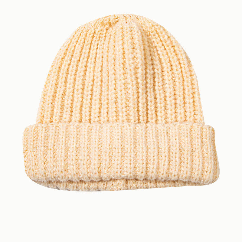 Japanese Simple Solid Flanging Wool Hat
