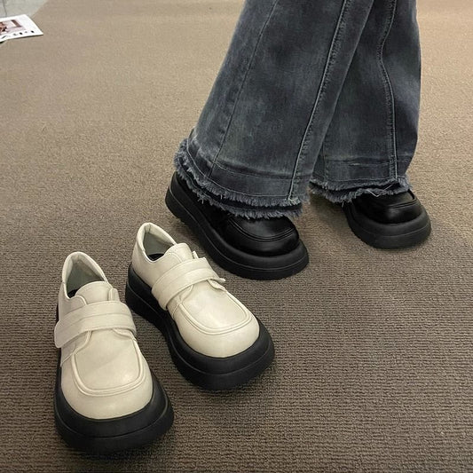 Dame Loafers med tyk bund og stor snude, der passer til alt