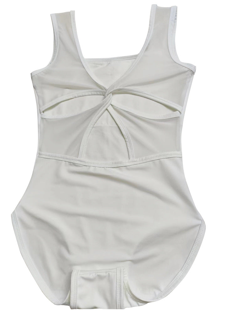 Butterfly Back Ballet Dance Square Round Collar Jumpsuit Exercise Clothing