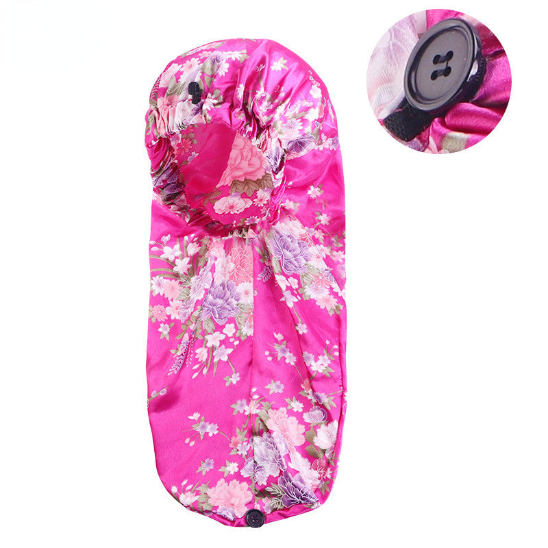 Elastic Buckle Long Cylinder Hair Nightcap