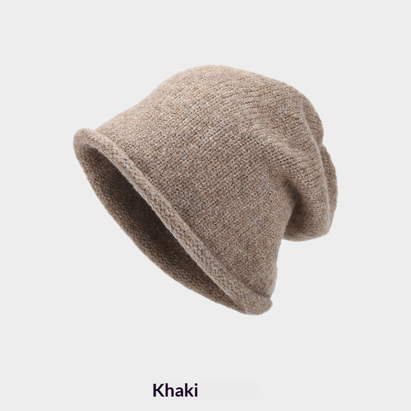 Dame Efterår/Vinter Beanie med rullet kant for varme
