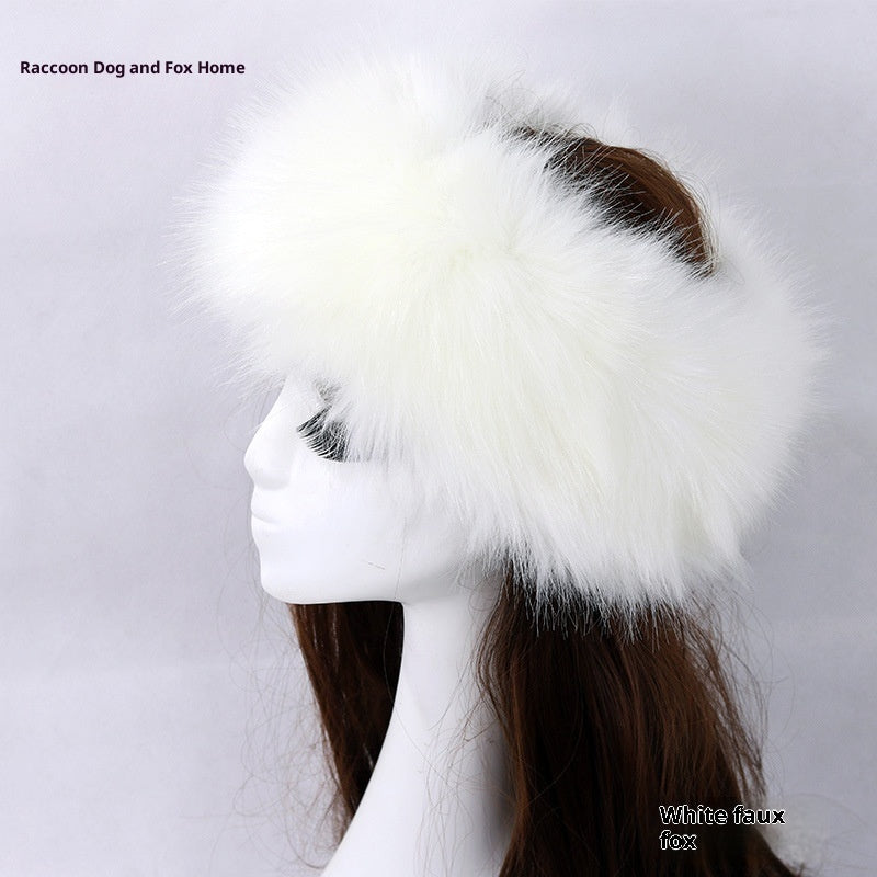 Elastic Faux Fur Fox Fur Headband For Women
