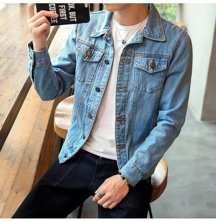 Denim jacket men's couple motorcycle jacket
