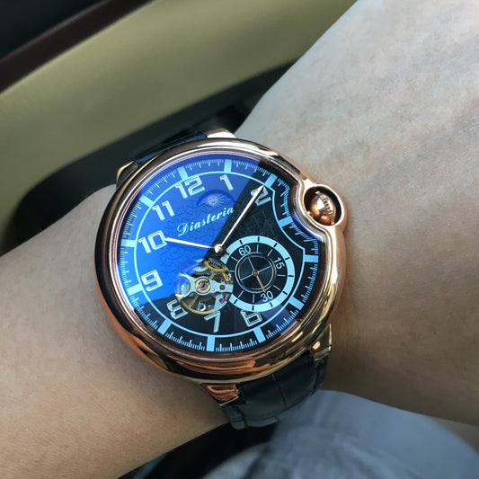 Leather mechanical watch