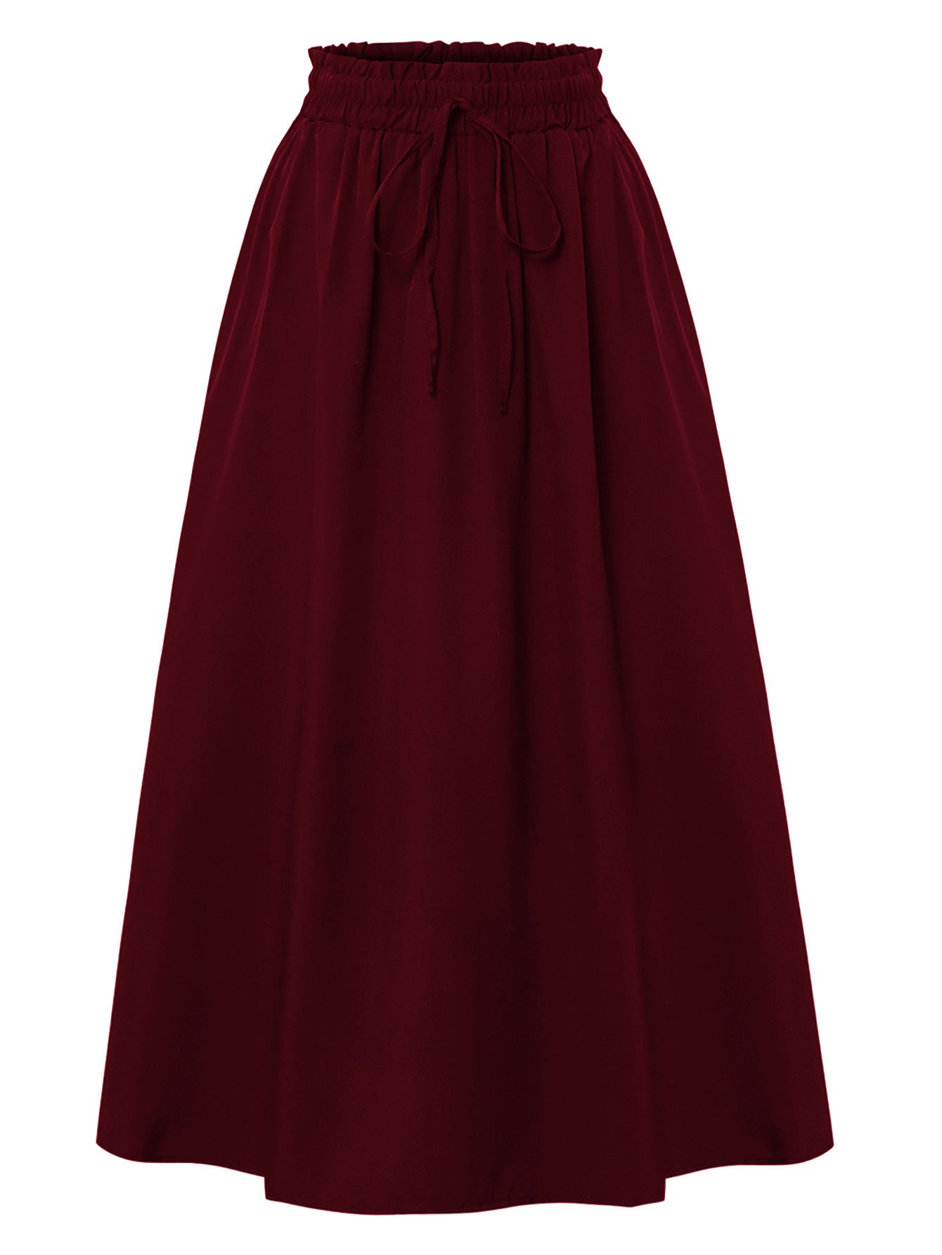 Casual Loose Pocket Skirt With Drawstring And Drape