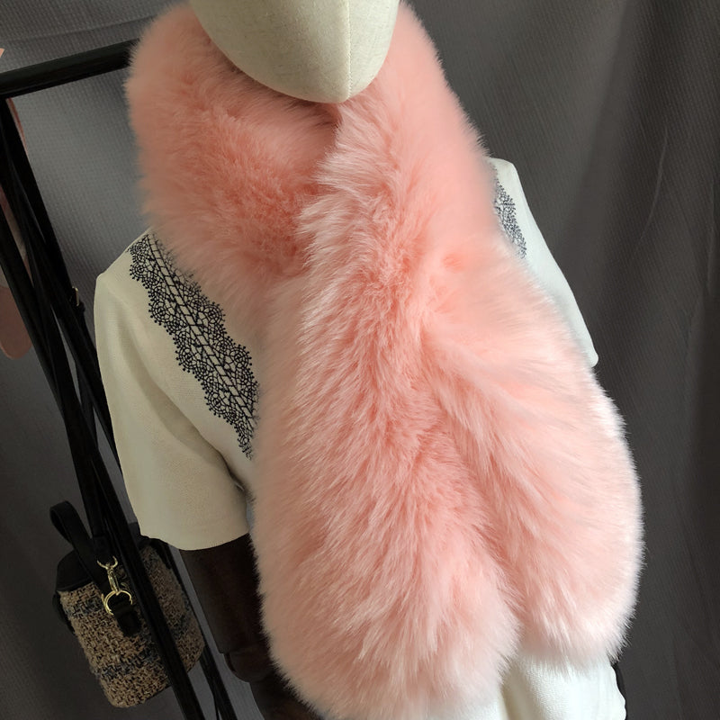 Warm And Thick Imitating Fox Fur Straw And Fur Scarf
