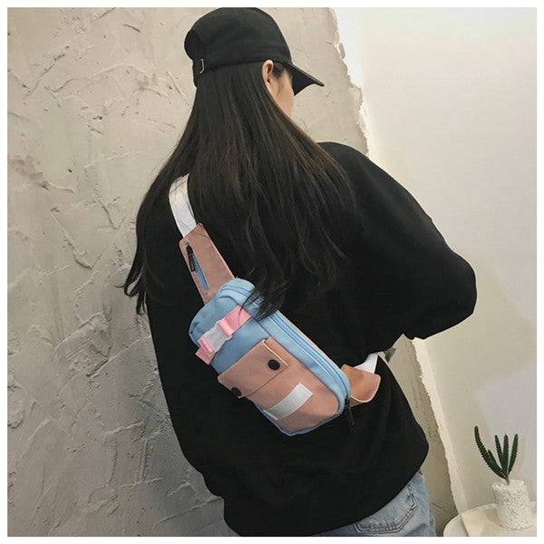 Contrast chest bag female