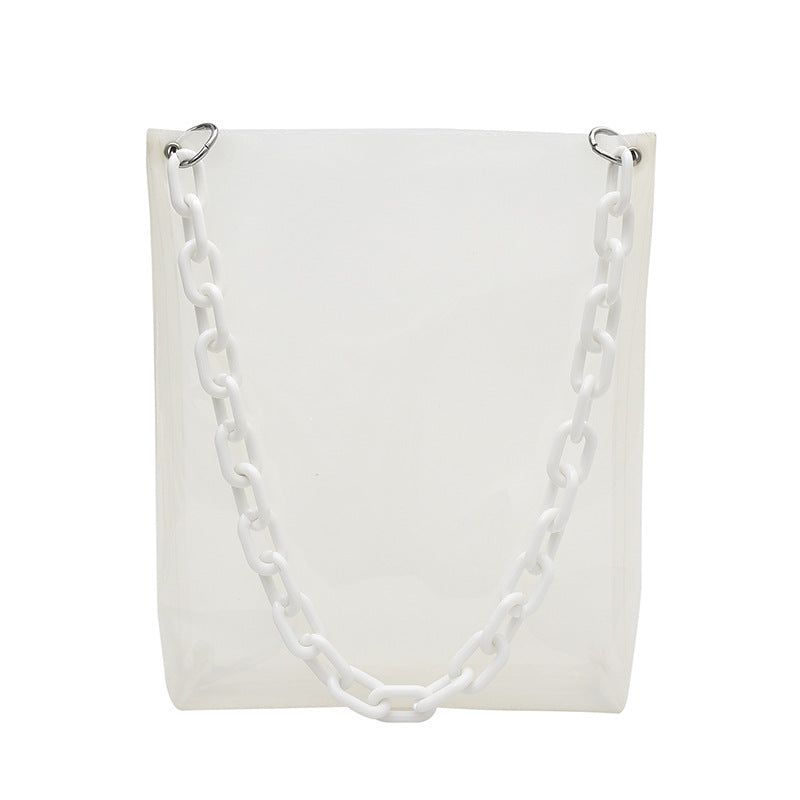 Ladies Fashion Jelly Transparent Handbag PVC