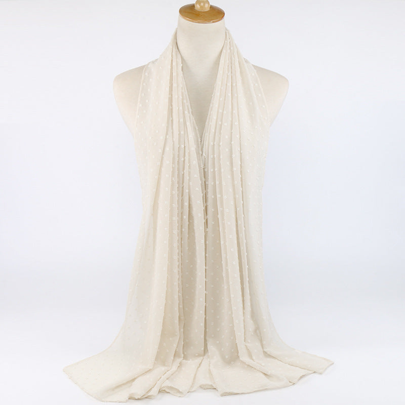 Chiffon folk style ball scarf
