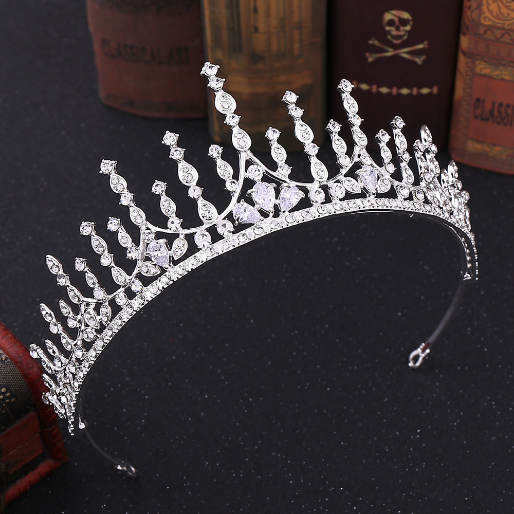 Geometric Alloy Bride Crown Inlaid With Zircon