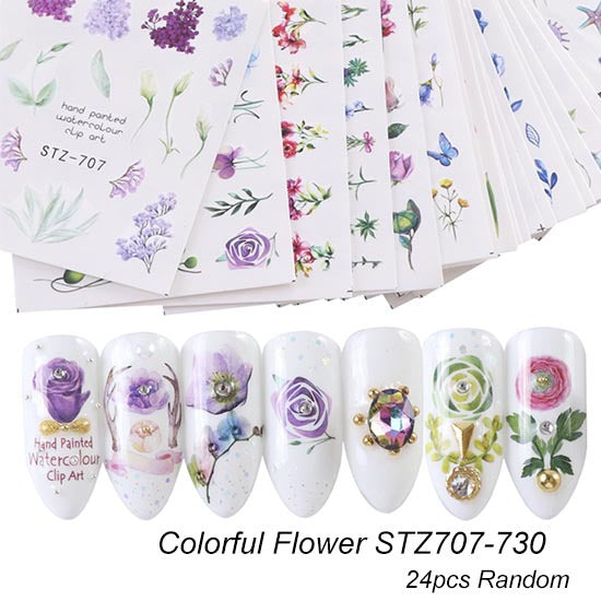 Black And White Lace Flower Nail Art Sticker Set