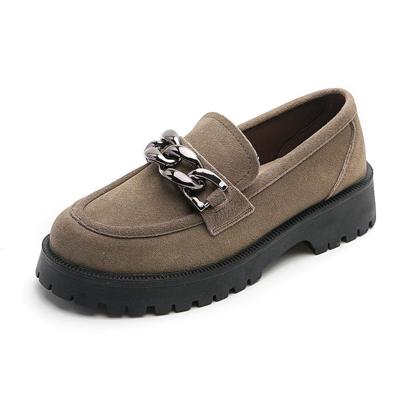 Women's Leather Slip-on Platform Loafers