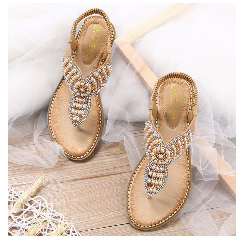 Thong Elastic Strap Sandals Cross Border Plus Size Fashion Women's