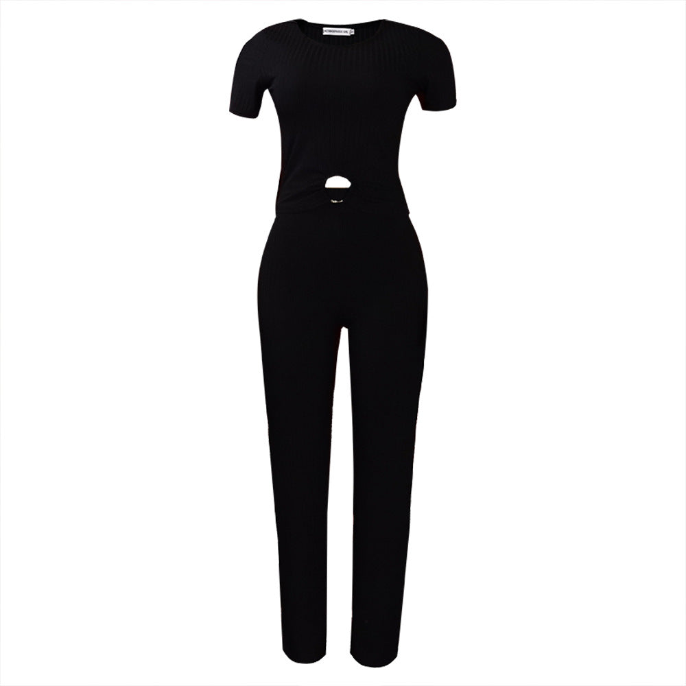 Solid Color Casual Suit For Women