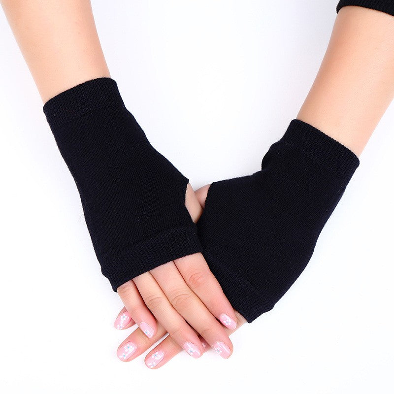 Wool Fingerless Knitting Thread Short Student Writing And Office Warm Gloves