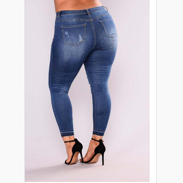 Fertilizer To Increase High Elasticity Ripped Jeans