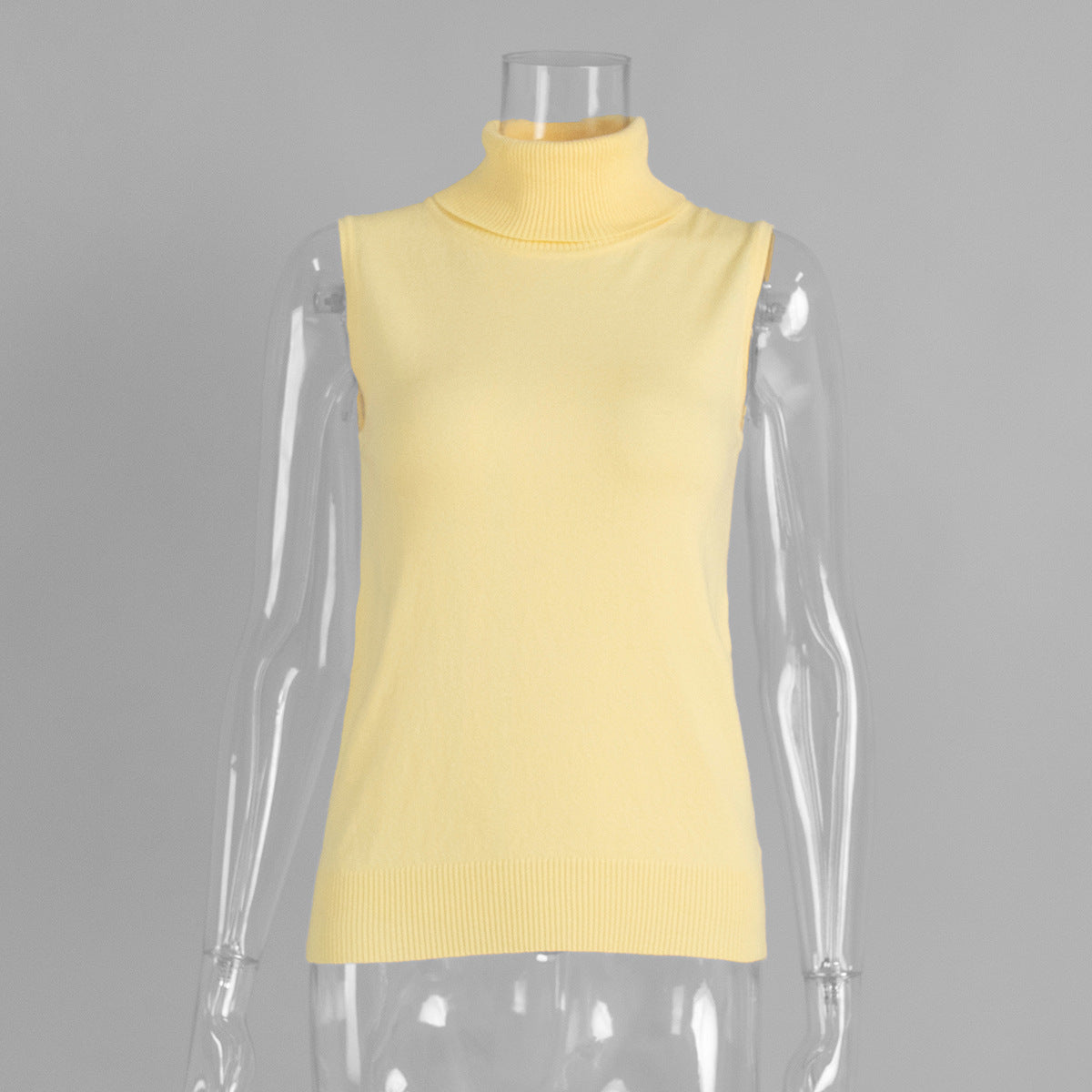 Womens Turtleneck Sleeveless Base Layer Top Sweater Cardigan Set