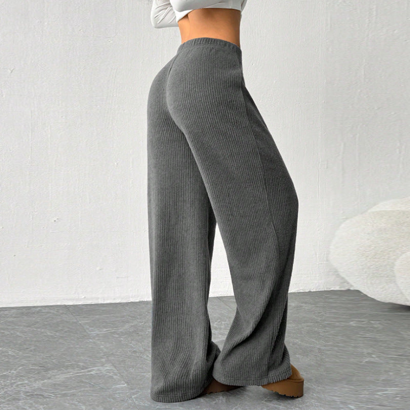 Loose-fitting Straight-leg Wide-leg Pants With A Tie Waist