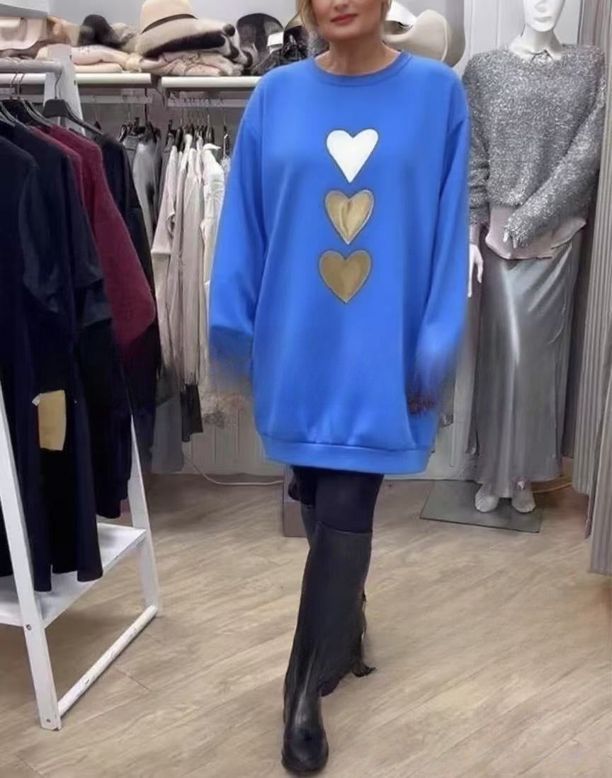 Moderigtig Alsidig Langærmet Rundhalset Afslappet Kærligheds-Sweater