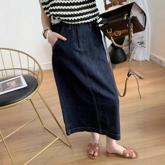 Women's Fashionable Slimming High-Waist Denim Skirt