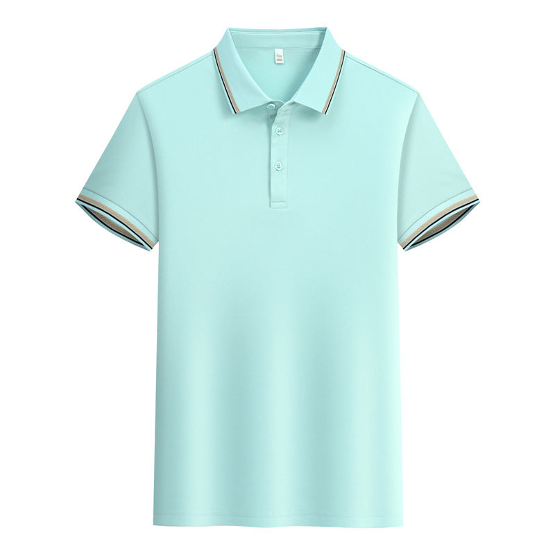 Men's And Women's Cotton Lace Lapel Summer Polo Shirt