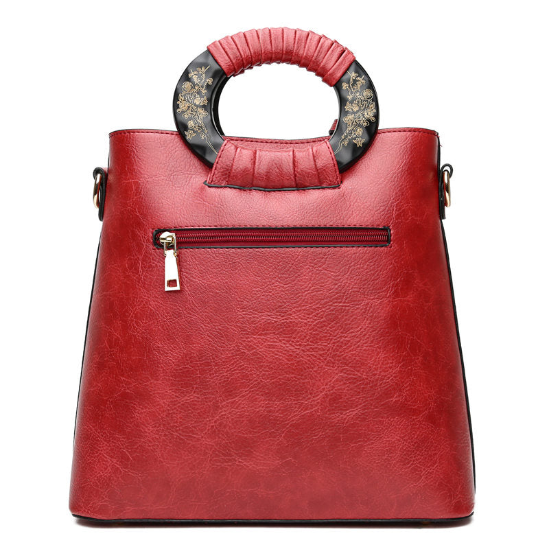 Ethnic style peony crossbody bag