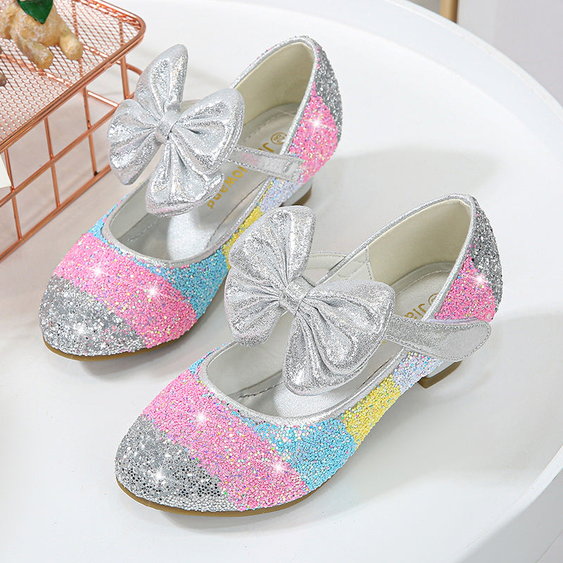 Spring Round Toe Soft Sole High Heel Princess Crystal Shoes