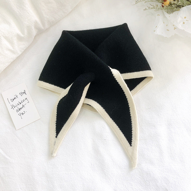 Autumn And Winter Triangle  Knitted Shawl Style Women's Outer Scarf