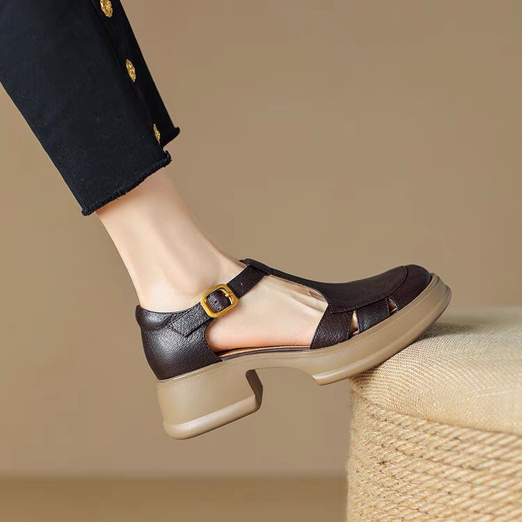 Small Chunky Heel Platform Ankle-strap High Heels