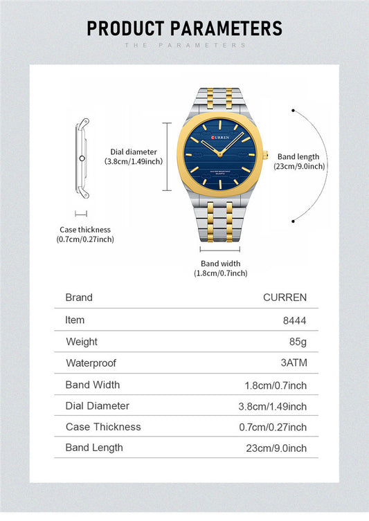 Steel Watch Simple Calendar Large Dial Ultra-thin