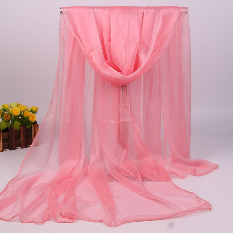 Scarf Women All-match Long Chiffon Shawl Sunscreen Sunshade Seaside Solid Color