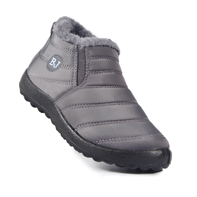 Cross-border Large Size Cotton Boots Men's And Women's Same Style Middle-aged And Elderly Slip-on Plus Velvet Thick Snow Boots Foreign Trade Warm Low-cut Boots