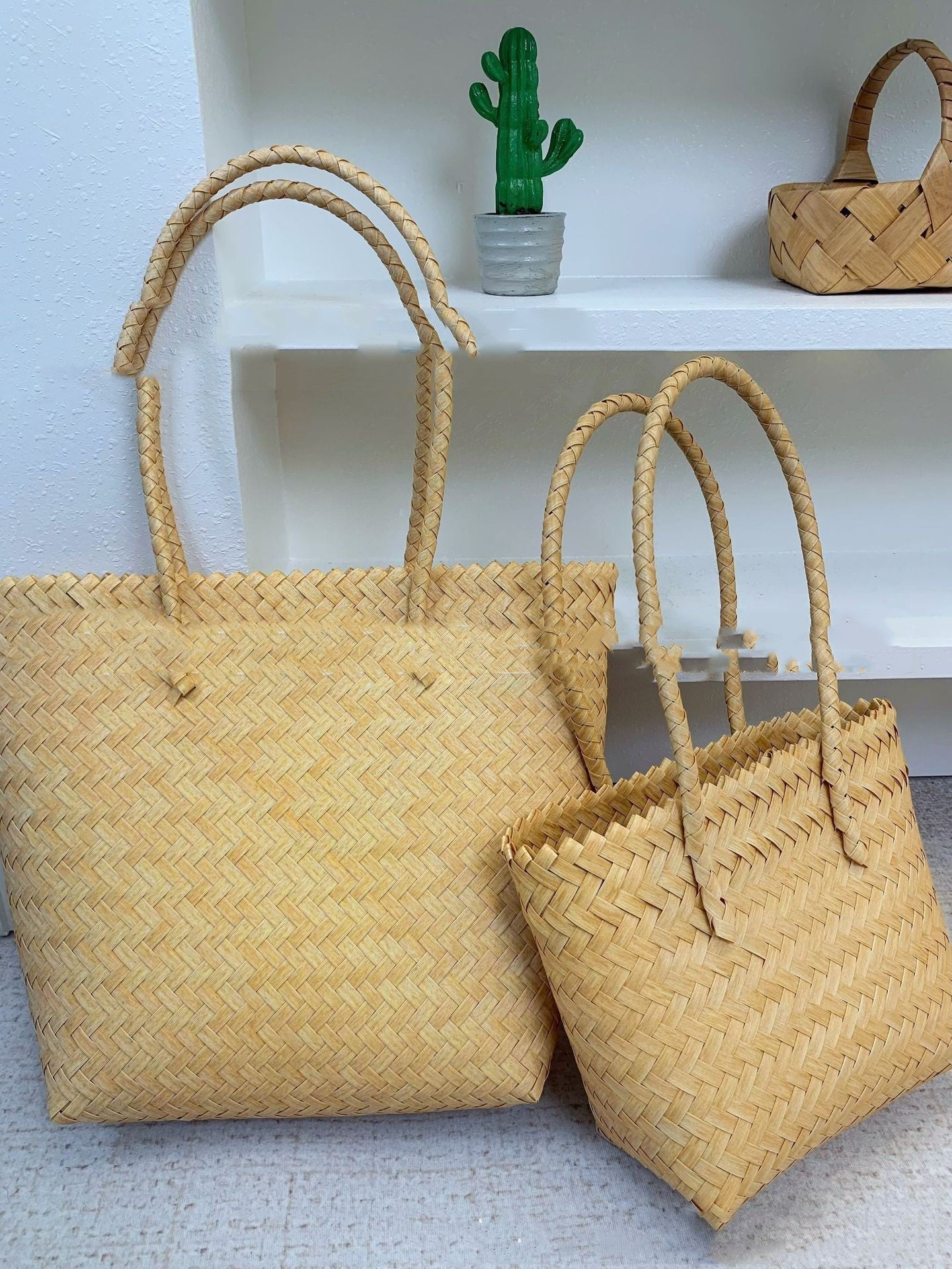 Straw Bag Versatile Double Connector